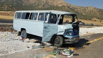 حادثه واژگونی مینی بوس در اتوبان کرج قزوین - اخبار حوادث - سایت حوادث - حادثه